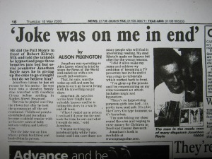 Joke Was On Me In The End – Heywood Advertiser – Thursday May 18th 2000 – by Alison Pilkington
